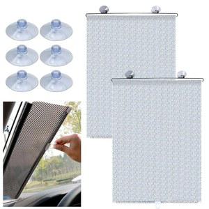 자동차 창문 햇빛 가리개 측면 창문, 열 및 자외선 차단을 위한 그늘막 접이식 롤러 보호 반려동물, 승객용 차단제(실버, 49.21 * 15.74인치)