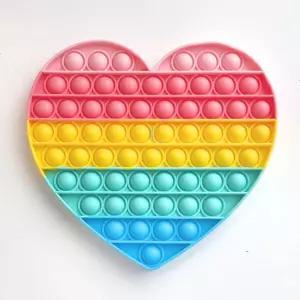 파스텔 레인보우 중형 하트 초대형 팝잇 푸쉬 뽁뽁이 뽁이장난감 감각 모양 형잇 초형 팟잇