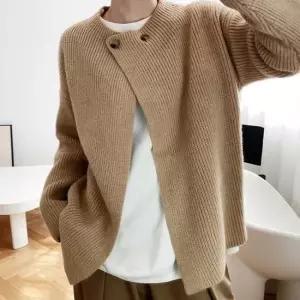 여자 숄가디건 투버튼 니트 랩가디건 베이지색 가디건