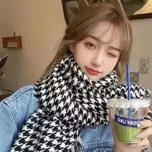 겨울 하운드 체크 베이직 니트 양면 목도리 머플러 (KYR-WD58FE2)