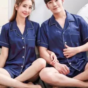 실크잠옷 커플잠옷 반팔 여름 파자마