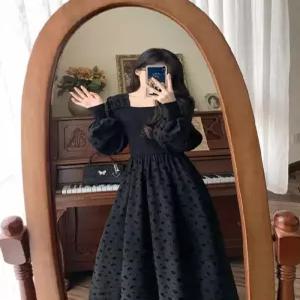 니트 원피스 여친 가을 이너 플라워 플란넬 골덴 롱스커트 네크라인 슬림핏 원픽3