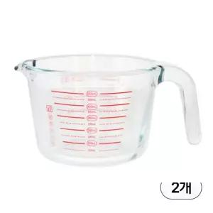 sh) 내열강화유리 다용도 계량컵 550ml-2개 눈금컵 유리계량컵 베이킹 비커