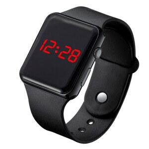 호환 새로운 디지털 시계 남성 여성 전자 광장 LED 스포츠 손목 시계 패션 캐주얼 간단한 실리콘 여성 시계