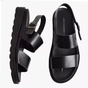 남성 키높이 여름샌달 경량샌들 투스트랩 가죽샌들 버클 플랫폼