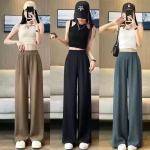 [옷자락]여자 찰랑 가벼운 루즈핏 하이웨이스트 와이드 팬츠