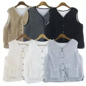 모노무드 뽀글이 조끼 데일리 두툼한 겨울 보온 레귤러핏 반팔 1179570