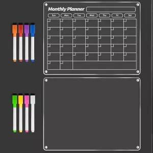 냉장고용 FINDMAG 아크릴 마그네틱 드라이 이레이즈 보드 캘린더 화이트보드 8가지 컬러 하이라이트 마커가