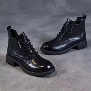 원더맨 여성용 가을 빈티지 데일리룩 신발 워커힐 리얼 가죽 워커 로우힐 라이트 럭셔리 스트랩 소 앵클부