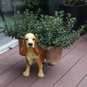 강아지 화분 카페 스 디자인화기 실외 포토존 원목 모형 방수 옥상 분리