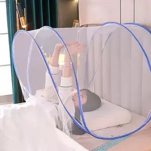 원터치 모기장 상반신 텐트형 캠핑용 1인용 용모 모기장 휴대용 간편 수면