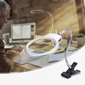 클립형 자바라 LED 돋보기 독서 정밀작업 확대경LED 집게 책상고정 스탠드형 휴대용 플렉시블 다용도 수공