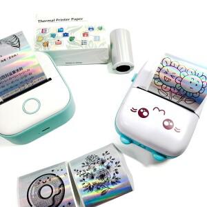 53mm 홀로그램 감열지 - T02/M02 프린터용 실버/퍼플/골드 크리스마스 선물 태그 할로윈 장식