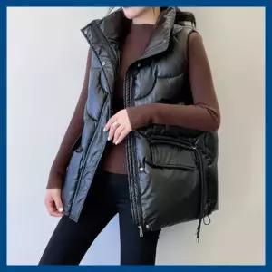 등원룩 체형커버 가벼운 겨울 편한 패딩조끼 올블 조끼 캐주얼한 룩 블랙 여자