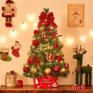 크리스마스 고급 펼침형 해피위시 풀세트 트리 90cm 미니 데코 장식용 DIY