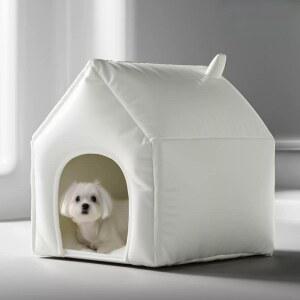 소형 강아지집 겨울 실내 방수 50X45X54CM 하우스 플란넬 화이트 개집