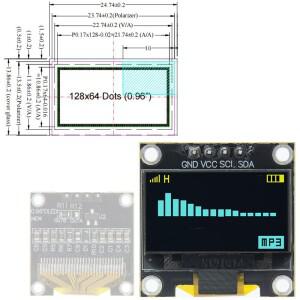 0.96 인치 oled IIC 직렬 백색 OLED 디스플레이 모듈 128X64 I2C SSD1306 Arduino 용 LCD 스크린 보드
