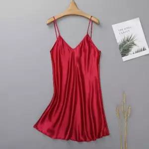잠옷원피스 원피스 실크 소재 잠옷 베이직 슬립 아웃웨어 홈웨어