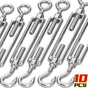 10/1PCS 스테인레스 스틸 후크 및 아이 텐셔너 조정 가능 와이어 로프 장력 OC  턴버클 리깅 링 가든