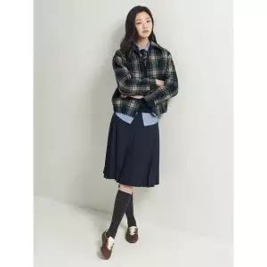 빈폴 BEANPOLE LADIES 체크 헤링턴 숏 코트 그린 (BF5X30C01M) BF5X30C01M 146978