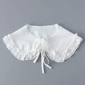 2컬러 숄 드레스 블라우스 러플 넥케이프 페이크카라 XIo9+7Otp