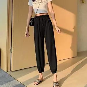 여성여름팬츠 여성 허리밴딩 아이스 원단 조거핏 팬츠 데일리 바지