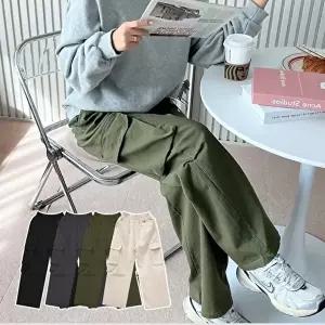 여자조거바지 여성 편한 일상복 기본룩 카고 와이드팬츠 카고바지