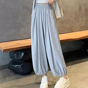 조거팬츠 여성 여름 데일리룩 시원한 밴딩 와이드 조거 팬츠