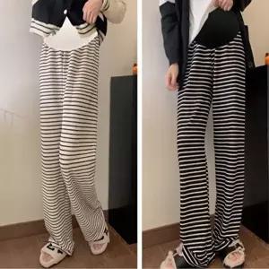 여자카고바지 여자 단가라 일자 팬츠 허리밴딩 여름바지 통바지 2색