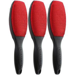 블랙 핸들이 있는 에버케어 매직 브러시 - 양면 보풀 제거 브러시, 의류, 침구, 실내 장식용 애완동물 털 및 먼지 청소기 신뢰할 수 패브릭 롤러, 재사용 가능한 브러시(3팩)