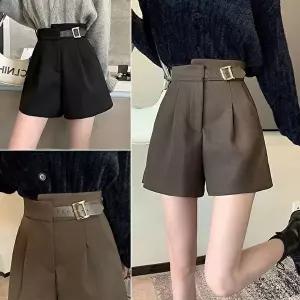 기능성반바지 슬랙스반바지 출근바지 여름 여성 앞밸트 부드러운