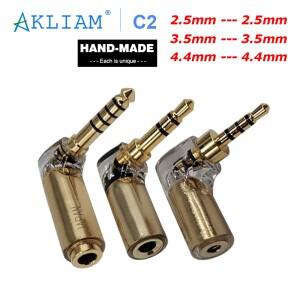 AkLIAM C2 2.5mm 4.4mm 밸런스 스테레오 여성-남성 어댑터 음악 플레이어 오디오 케이블 헤드폰 이어폰 잭
