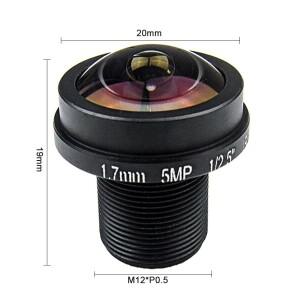 1.7mm Fisheye 렌즈 5 메가 픽셀 HD CCTV IP 카메라 마운트 1/2.5 F2.0 180 학위 광각 파노라마 액세서리