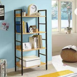 책장선반 원목 철제 DIY조립 4단 오픈수납 틈새책꽂이uvw543