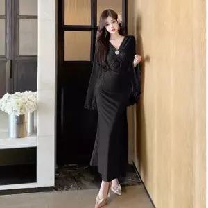 앤트맨 원피스 레이디얼 봄여름 힙업 여성쉬폰 롱스커트 슬림핏 숄 OPH2