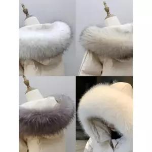 패딩 퍼 리폼 페이크 겨울 라쿤 후드 교체 여성 모자털