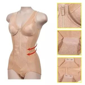 와이어 몰드 B컵 지퍼 올인원 - 베이지 바디쉐이퍼 klq6+9zql