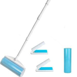 세탁 가능 재사용 보푸라기 롤러, 대형 접이식 스티키 롤러 8인치 고양이 강아지 애완동물 털 제거기, 3피트 연장 손잡이, 카펫, 옷, 소파를 위한 젤 피커 세트 클리너