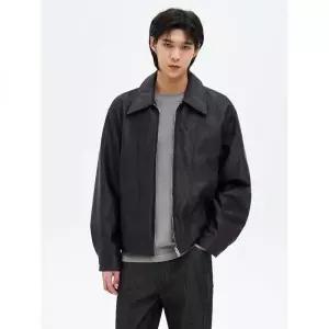 8SECONDS 페이크 레더 버티컬 라인 점퍼 애쉬 400045