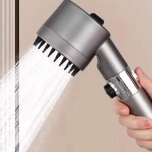 호환상품 고압 필터 샤워 헤드 3단계 조절 가능 스프레이 마사지 브러시 레인 수도꼭지 욕실 액세서리