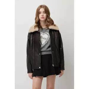 시슬리 리얼 램스킨 무스탕 카라 오버핏 점퍼 SALE39561DW 1036623