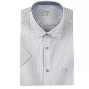 매장정품 renoma (일반핏)시원하고 구김없는 트윌 스마트 스트레치 스트라이프 반팔 셔츠 (RZUSG0046-GY) 1