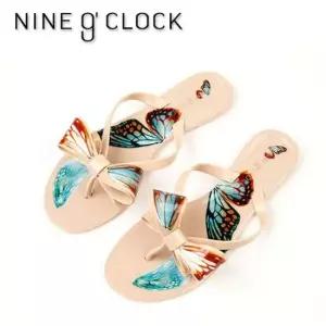 나인어클락 나비 조리젤리 아이보리 조리 쪼리 나비조리 나비쪼리 캐주얼쪼리 심플쪼리