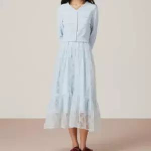 듀엘 진주 비딩 스칼럽 라인 니트 블록 원피스 D254MSE038 1036939