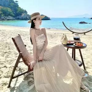 엘럽 원피스 치마 여친 여름 레이스 롱스커트 톱 백 A라인 민소매 박템2