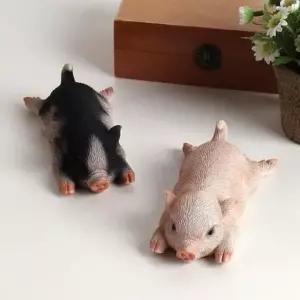 엎드린 돼지 장식 냉장고자석 겸용 2color 돼지(블랙)