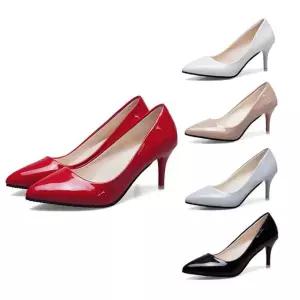 여자 유광 에나멜 구두 7cm 하이힐 정장 오피스 면접 HsZ8+9chO