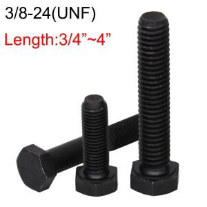 3/8-24 OD 3/4 1-1/4 2-1/2 4 인치 검정색 강철 UNF 통합 국가 미세 나사 외부 육각 머리 캡 볼트