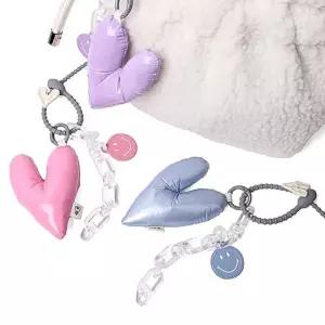 하트쿠션 스마일 참장식 백참 가방걸이 AC20-049 키홀더 키링 백참 가방걸이