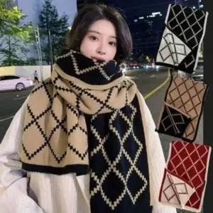남녀공용목도리 겨울 니트 다이아 롱 머플러 목도리 남녀공용 커플 스카프